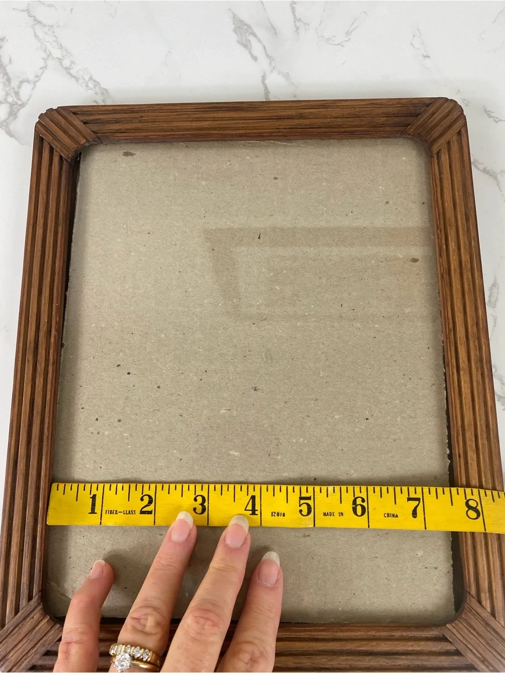 Fetco Ribbed Wood Picture Frame in Brown retro Handmade 8x10